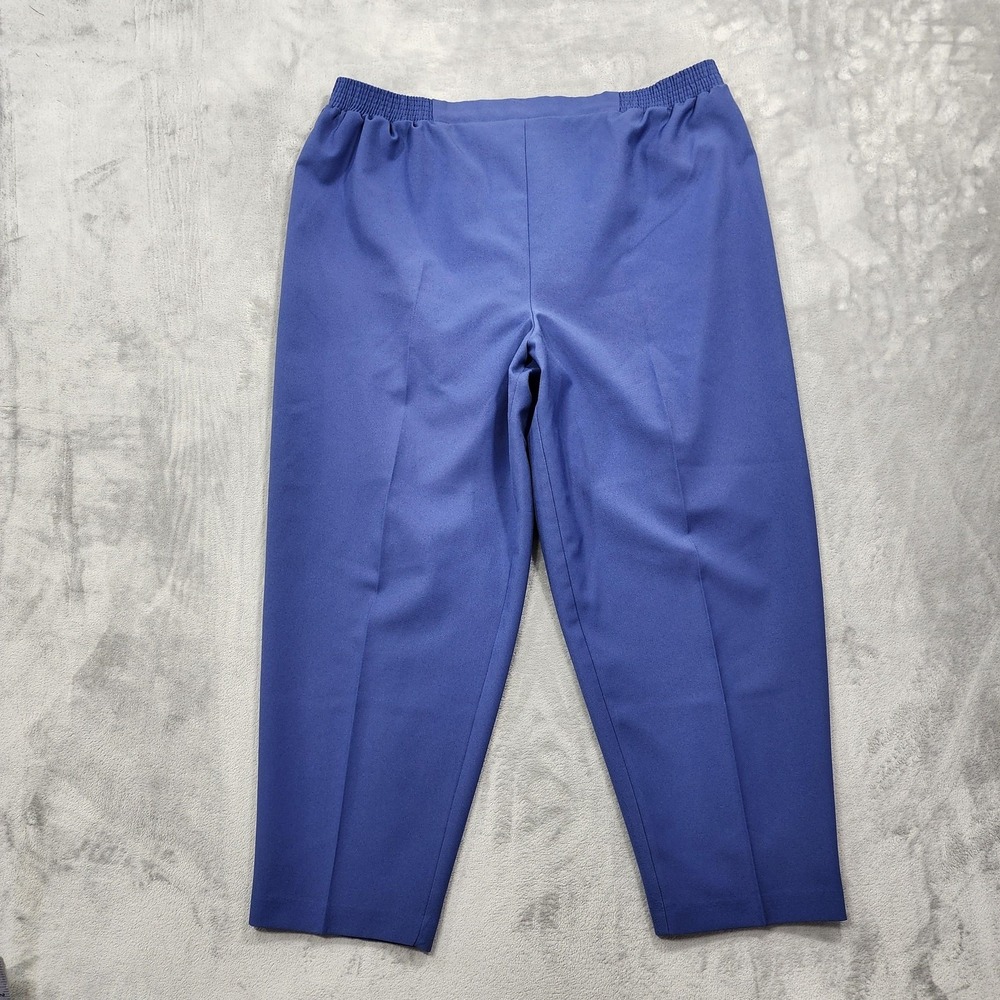 Vintage Just For Women Pants Womens 24WP PETITE Blue Twill Pull On Dress Office